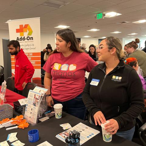 Employees at a career fair